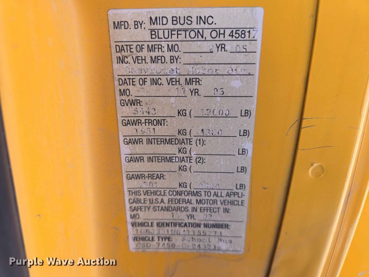 image for item ER1648 2004 Chevrolet Express school bus