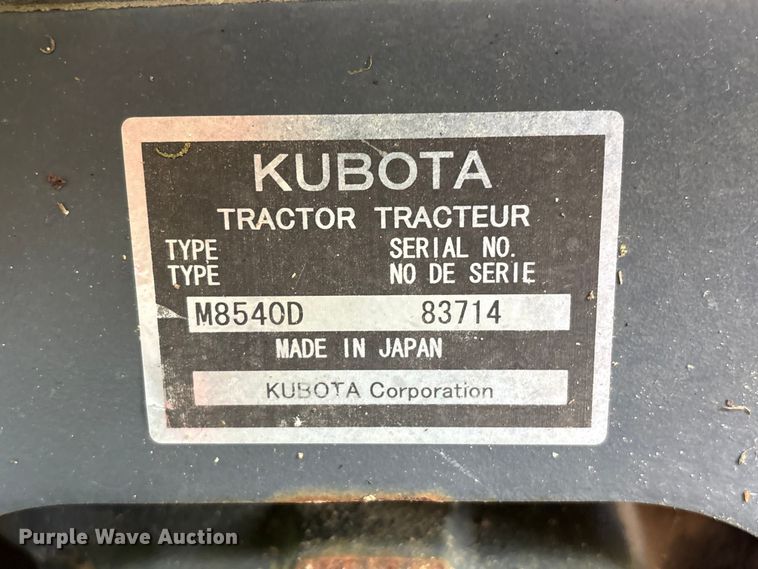 image for item EU0585 Kubota M8540 MFWD tractor