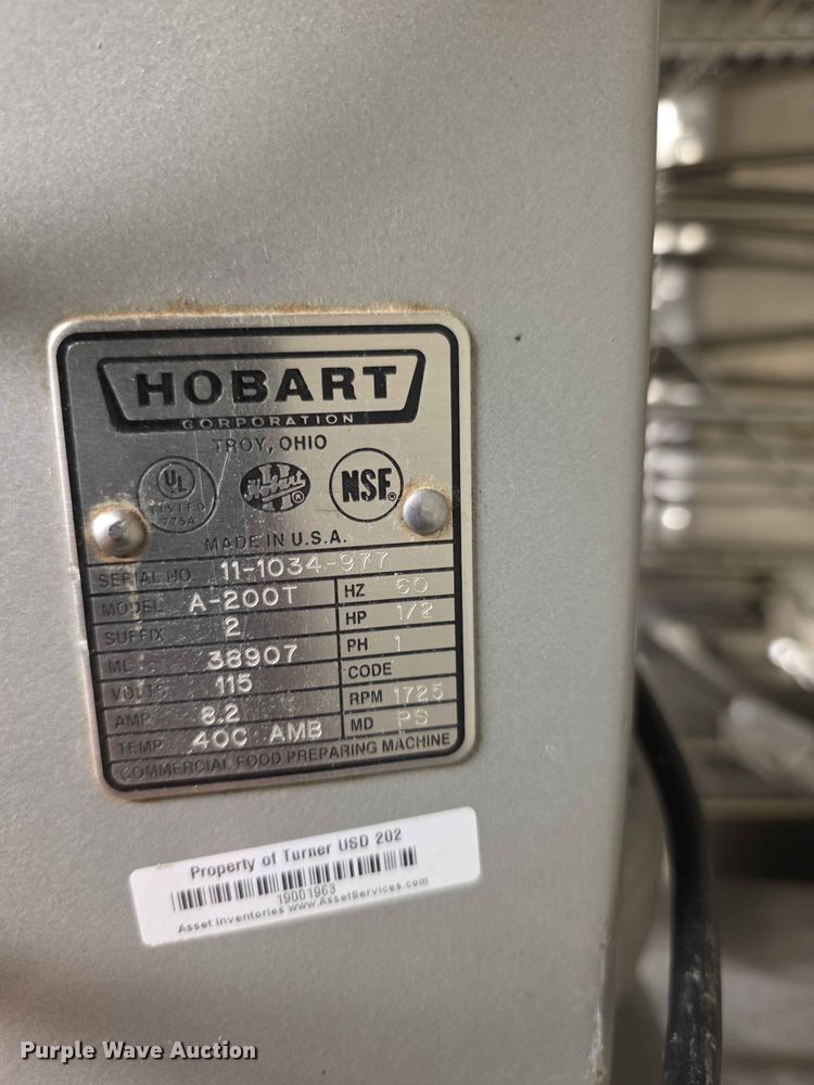 image for item EV2212 Hobart A200T  mixer
