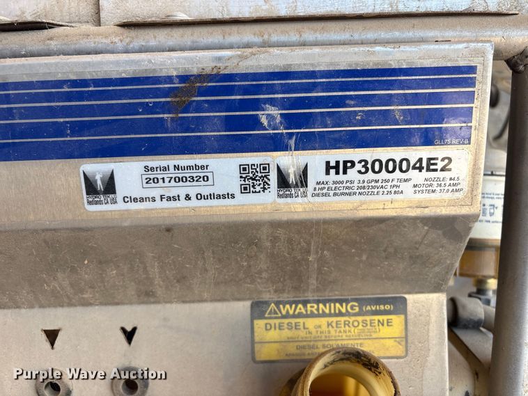 image for item EV2978 Hydro Tek HP30004E2 hot pressure washer
