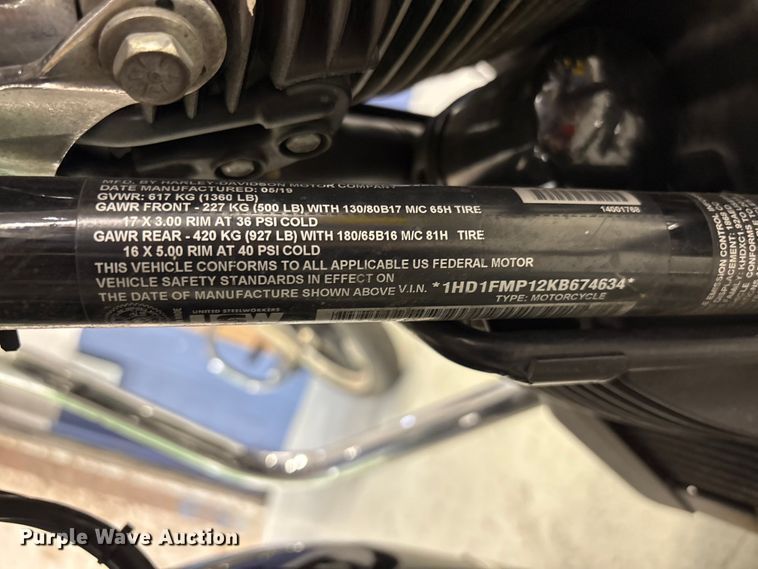 image for item EV2984 2019 Harley-Davidson Police Electra Glide motorcycle