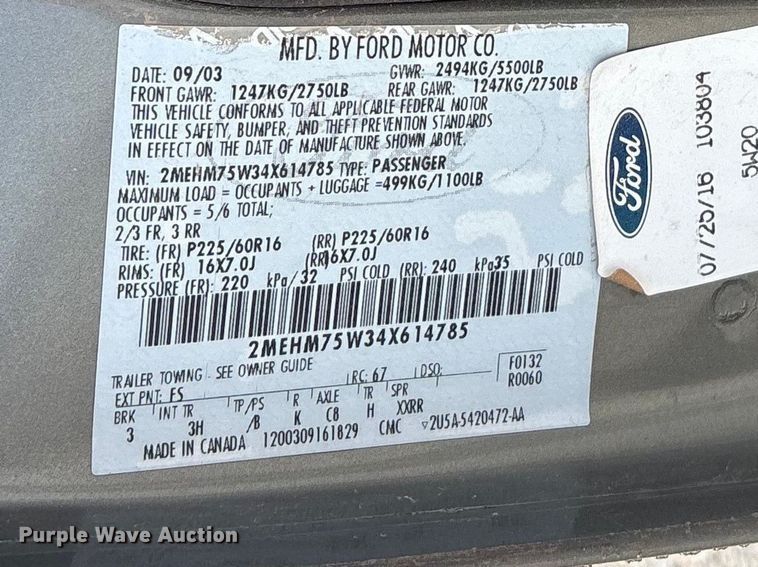 image for item EW0024 2004 Mercury Grand Marquis 
