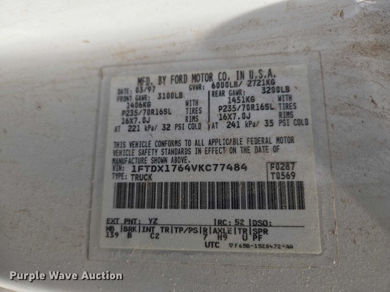 image for item EW0158 1997 Ford F150 Ext. Cab pickup truck