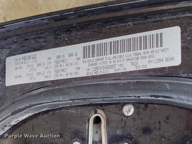 image for item EW1012 2017 RAM 1500 Crew Cab pickup truck
