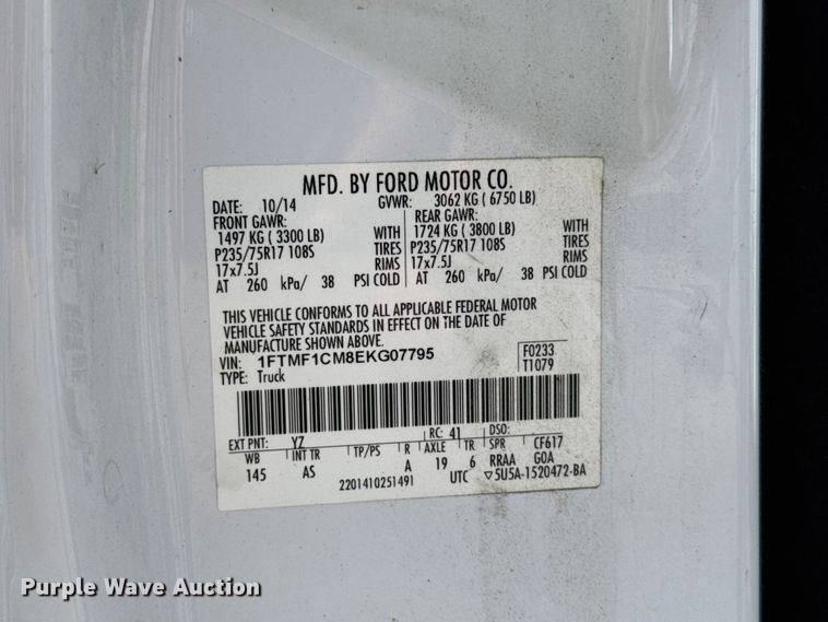 image for item EX4514 2014 Ford F150 pickup truck