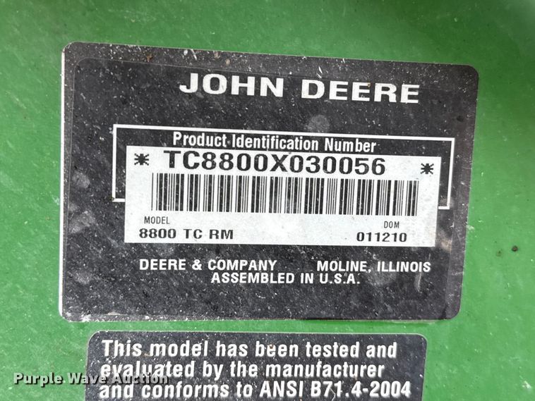 image for item FB6513 John Deere 8800 TerrainCut lawn mower