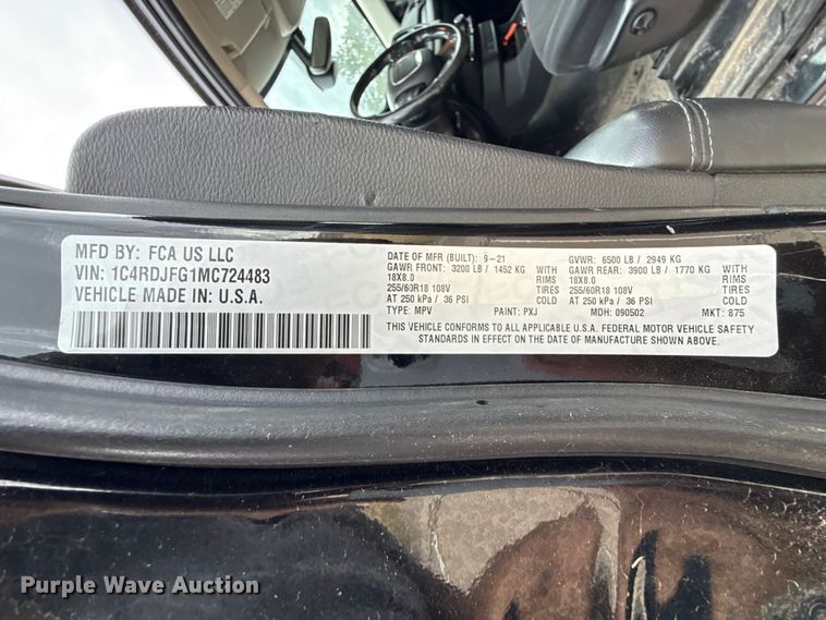 image for item FB6651 2021 Dodge Durango SSV SUV