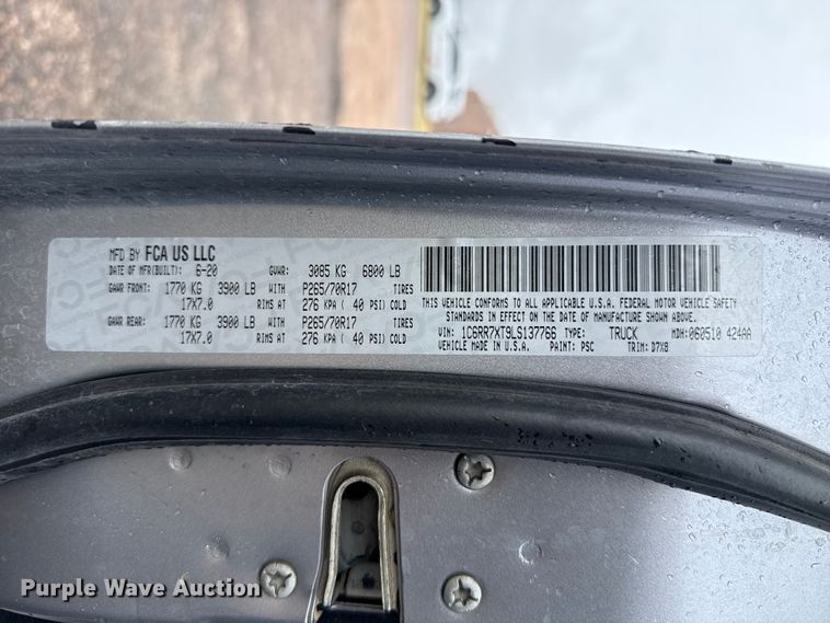 image for item FB6661 2020 Ram 1500 SSV Crew Cab pickup truck