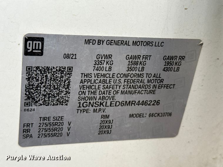 image for item FB6663 2021 Chevrolet Tahoe SUV