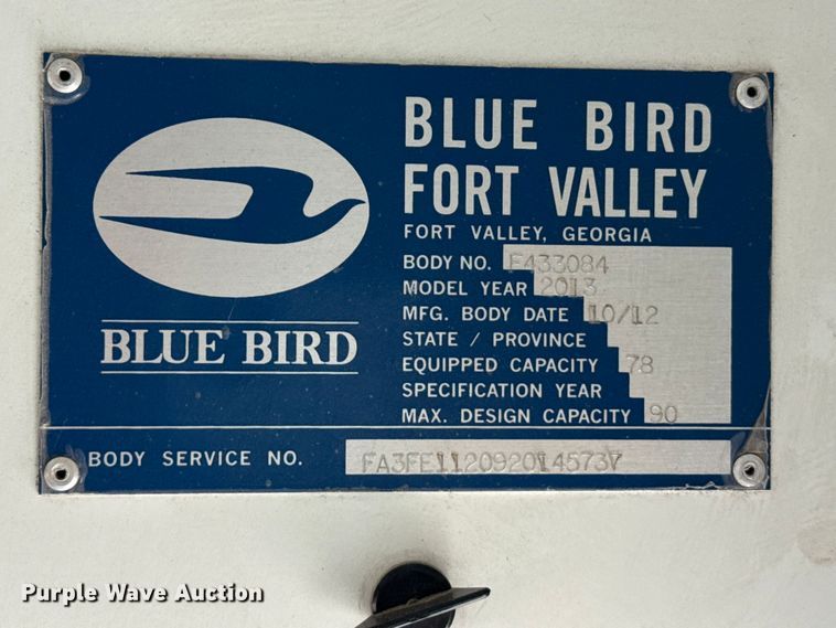 image for item FB6672 2013 Blue Bird school bus