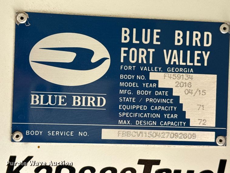 image for item FB6673 2016 Blue Bird school bus