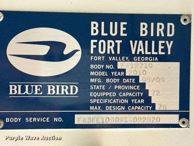 image for item FB6674 2010 Blue Bird school bus
