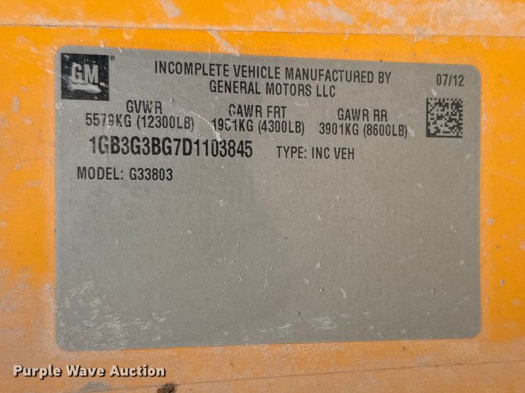 image for item FB7436 2013 Chevrolet Express G3500 school bus