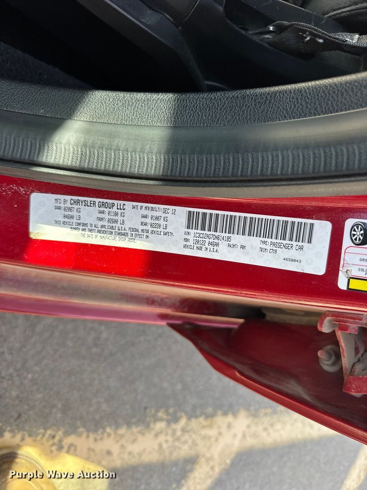 image for item FB7439 2013 Dodge Avenger 