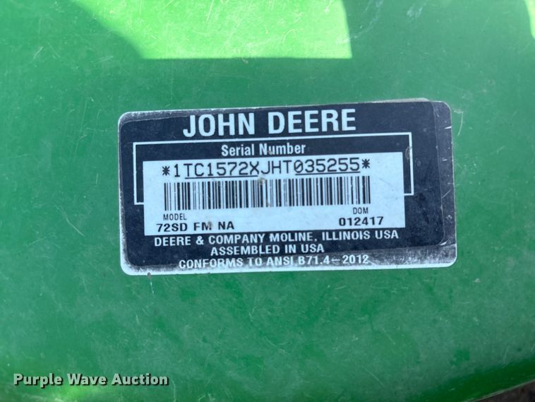 image for item FB8768 2017 John Deere 1550 lawn mower