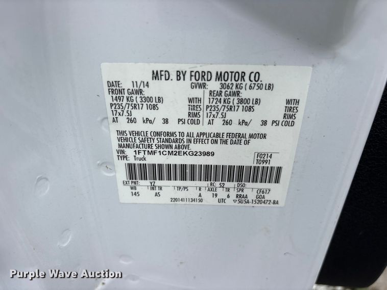 image for item FB8771 2014 Ford F150 pickup truck