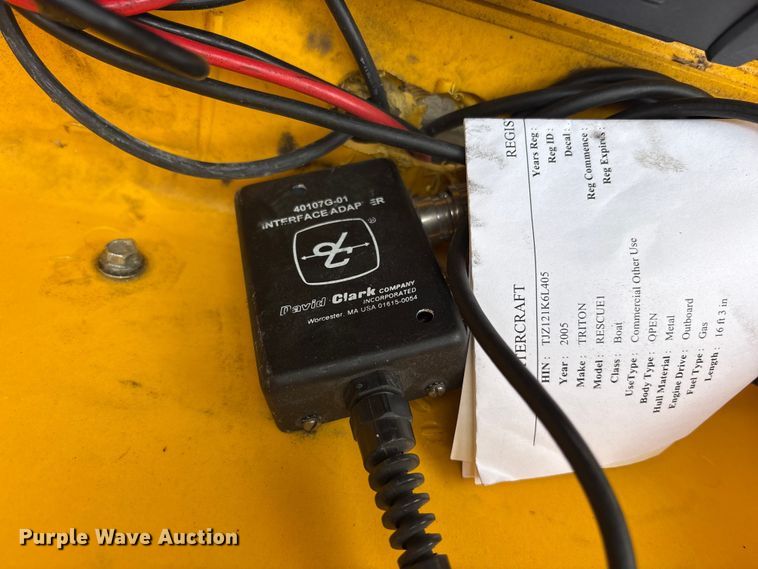image for item FB8794 2005 Triton Rescue One 1600 boat