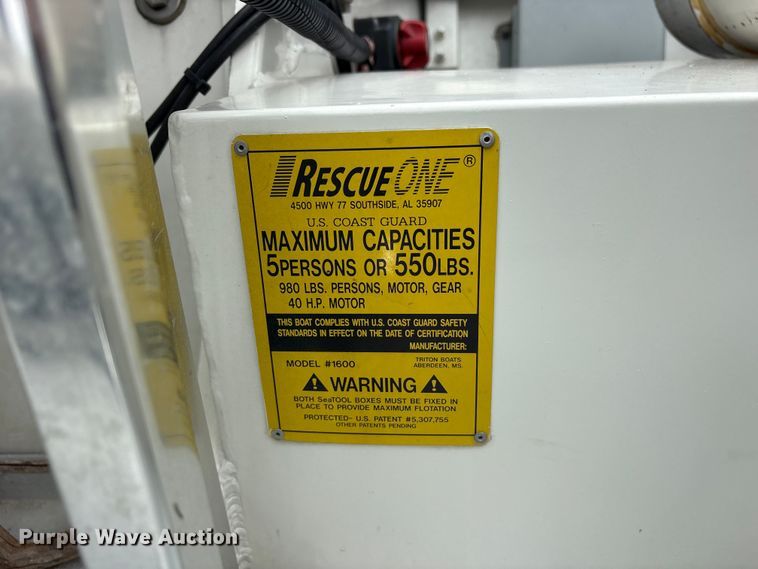 image for item FB8794 2005 Triton Rescue One 1600 boat