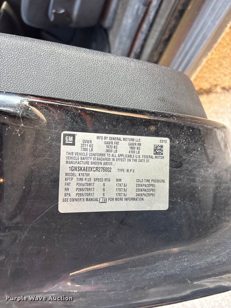 image for item FB8822 2012 Chevrolet Tahoe SUV