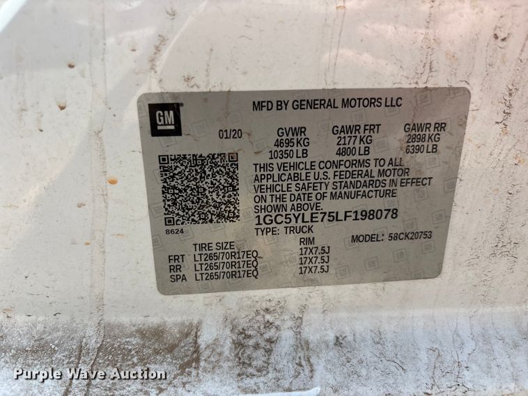 image for item FC2287 2020 Chevrolet Silverado 2500HD Crew Cab pickup truck