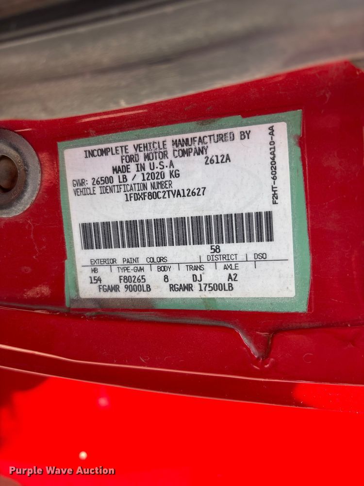image for item FC2288 1996 Ford F800 bus