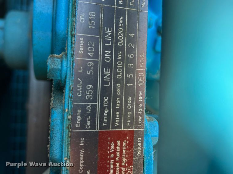 image for item FC2647 1996 Energy Dynamics 363PSL1607 generator