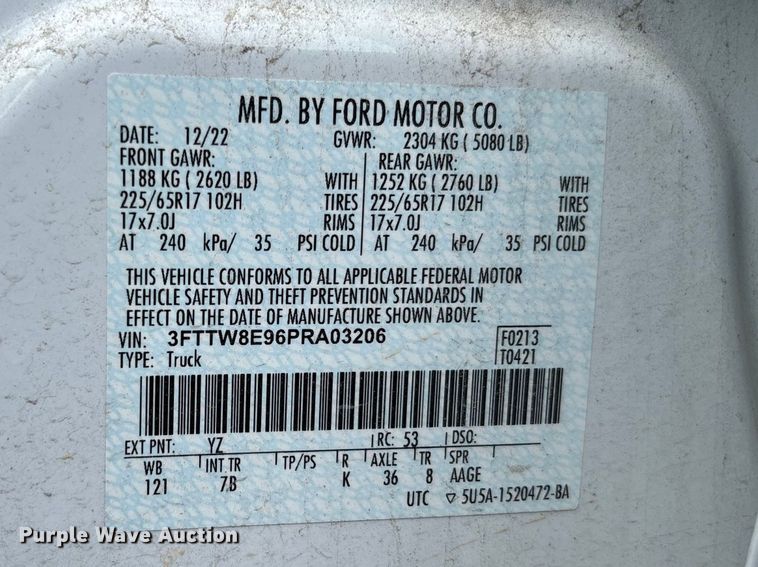 image for item FC5900 2023 Ford Maverick XLT Crew Cab pickup truck