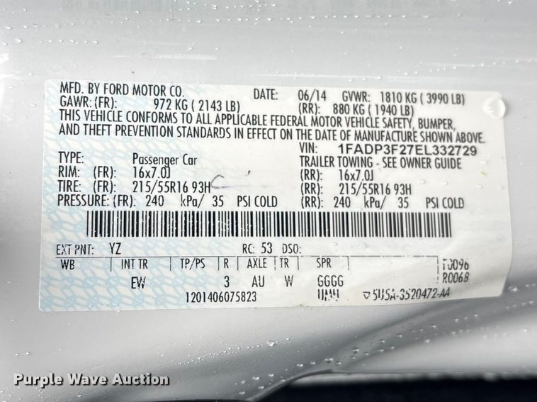 image for item FG0375 2014 Ford Focus 