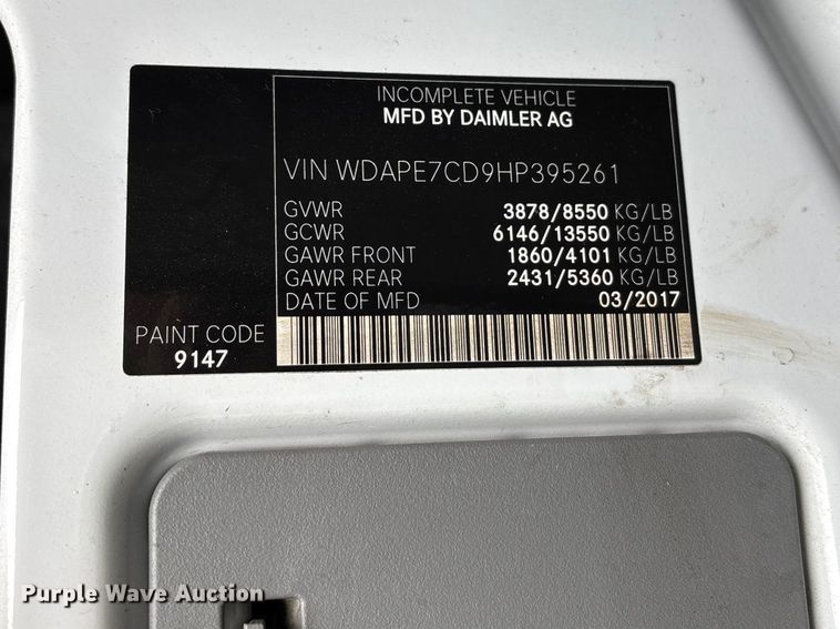 image for item FG0394 2017 Mercedes-Benz Sprinter ambulance
