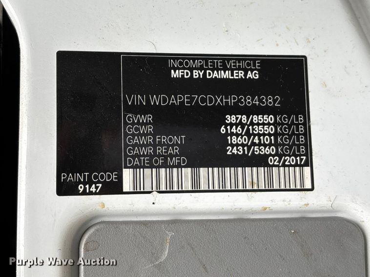 image for item FG0395 2017 Mercedes-Benz Sprinter ambulance