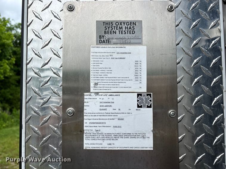 image for item FG0398 2012 Ford Econoline ambulance
