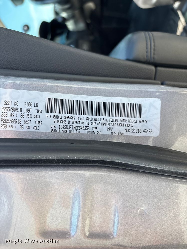 image for item FG0439 2019 Dodge Durango SSV SUV