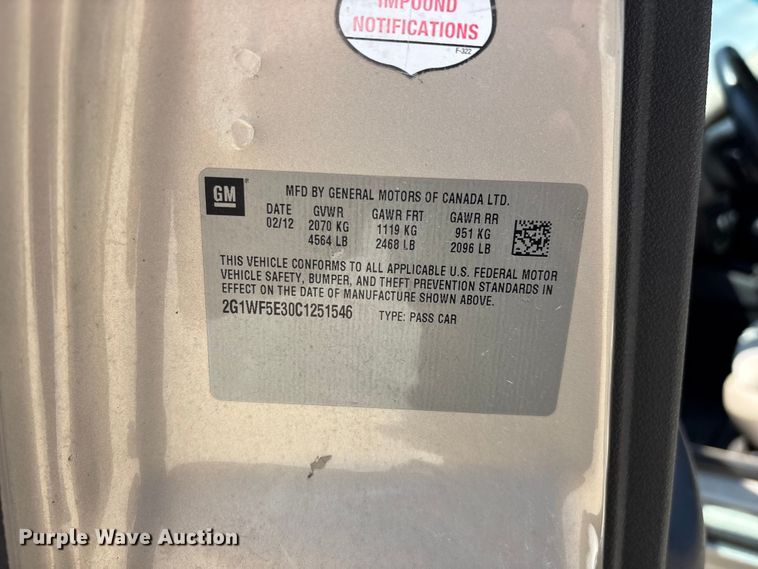 image for item FG0440 2012 Chevrolet Impala 