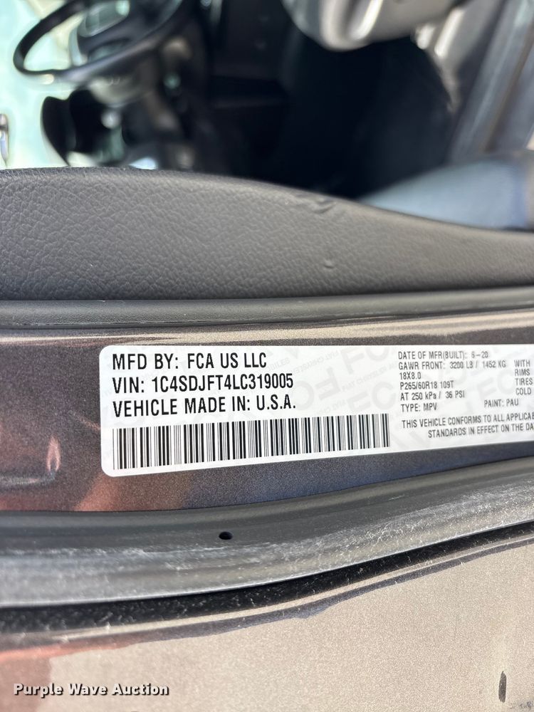 image for item FG0447 2020 Dodge Durango SSV SUV