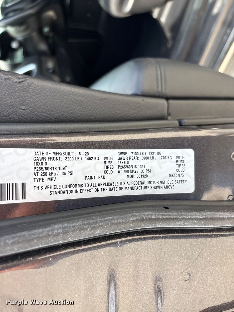 image for item FG0447 2020 Dodge Durango SSV SUV