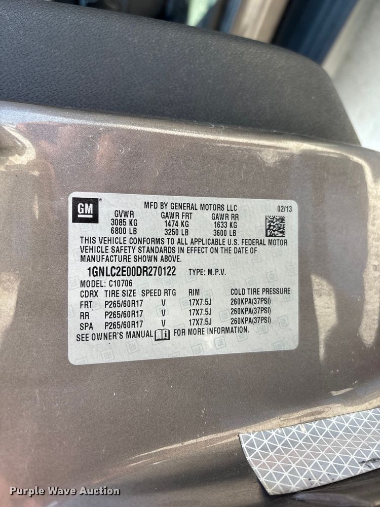 image for item FG0450 2013 Chevrolet Tahoe Police SUV