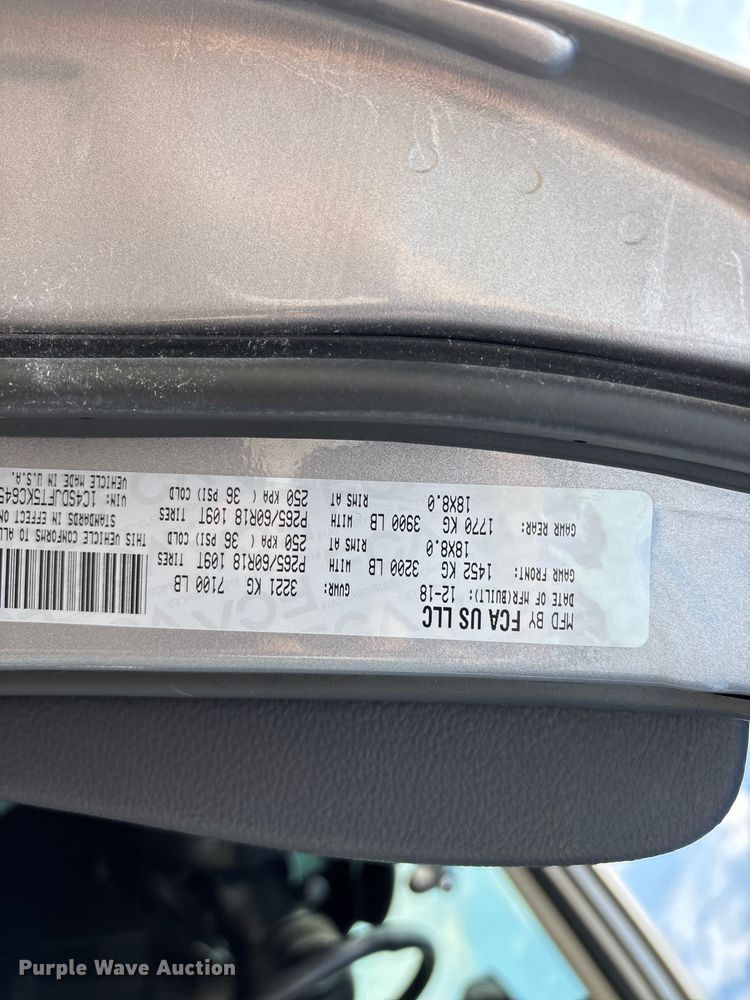 image for item FG0451 2019 Dodge Durango SSV SUV