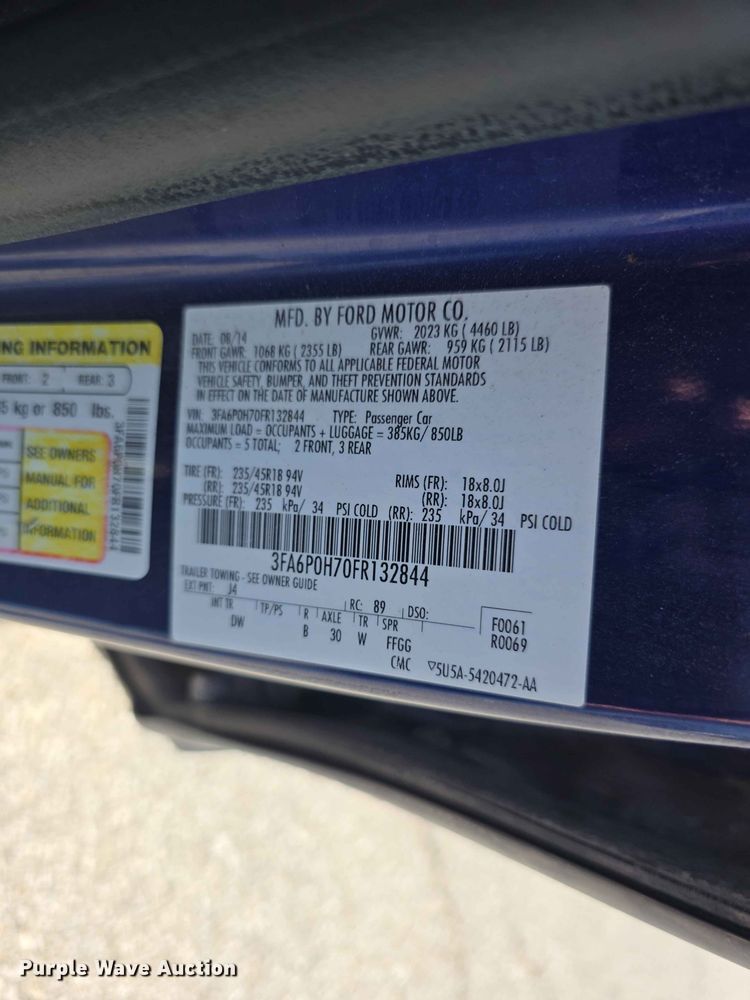 image for item FH6070 2015 Ford Fusion SE 
