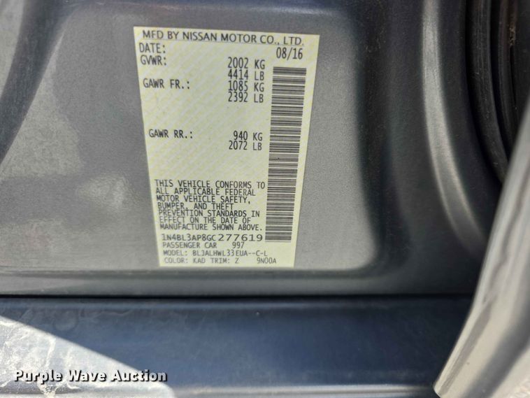 image for item FH6081 2016 Nissan Altima 