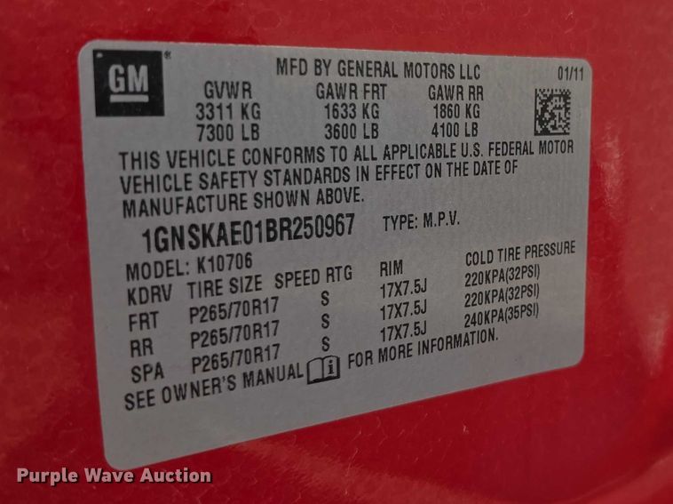 image for item FH6083 2011 Chevrolet Tahoe SUV