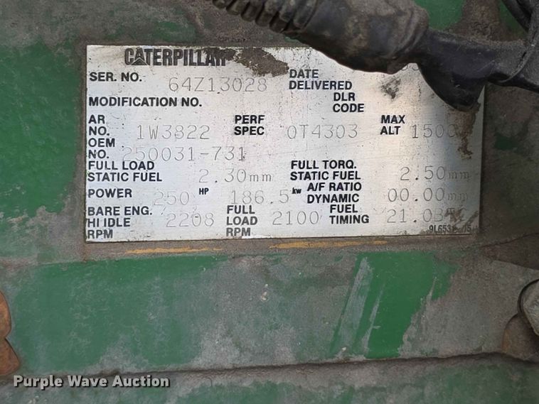 image for item FH6216 1992 Sullair H750/150DTQCAT air compressor