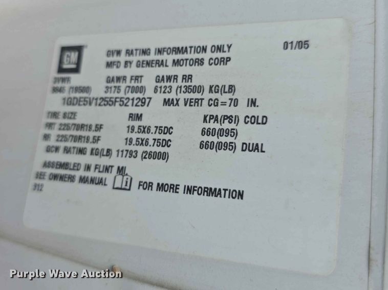 image for item FH6224 2005 GMC C5500 utility / service truck