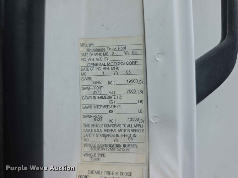 image for item FH6224 2005 GMC C5500 utility / service truck