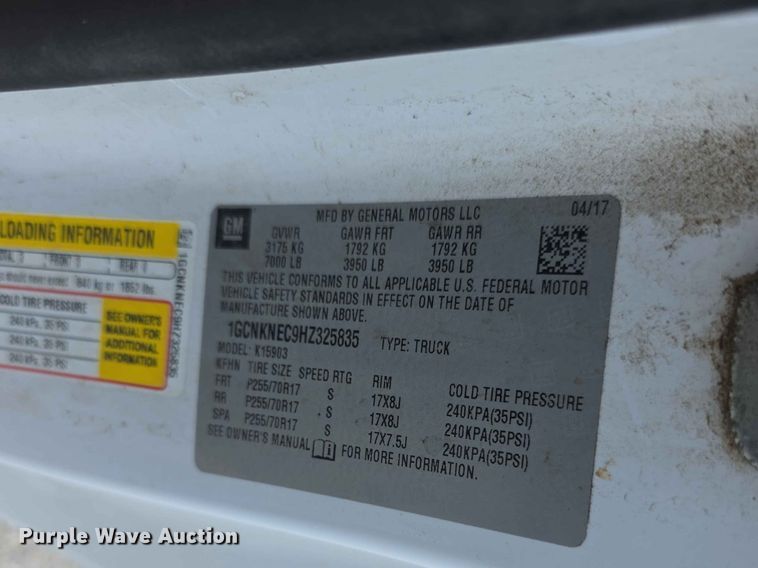 image for item FH6228 2017 Chevrolet Silverado 1500 pickup truck