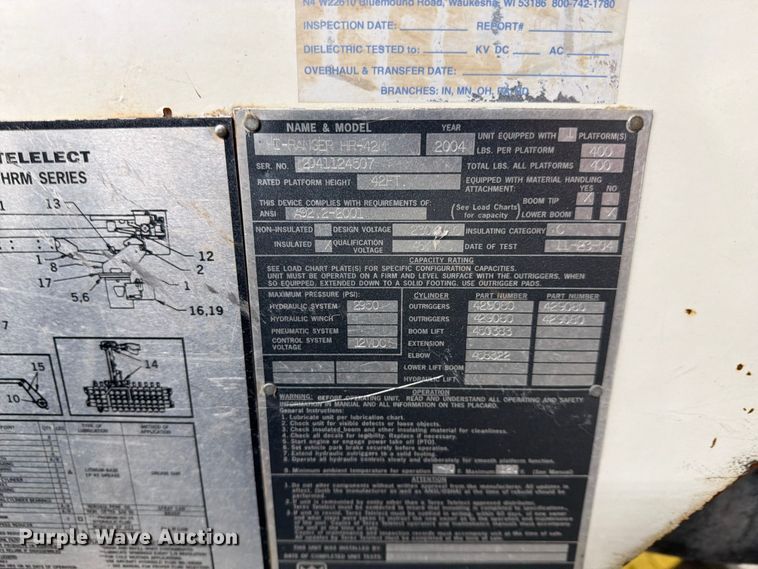 image for item FK0141 2005 International 7400 bucket truck