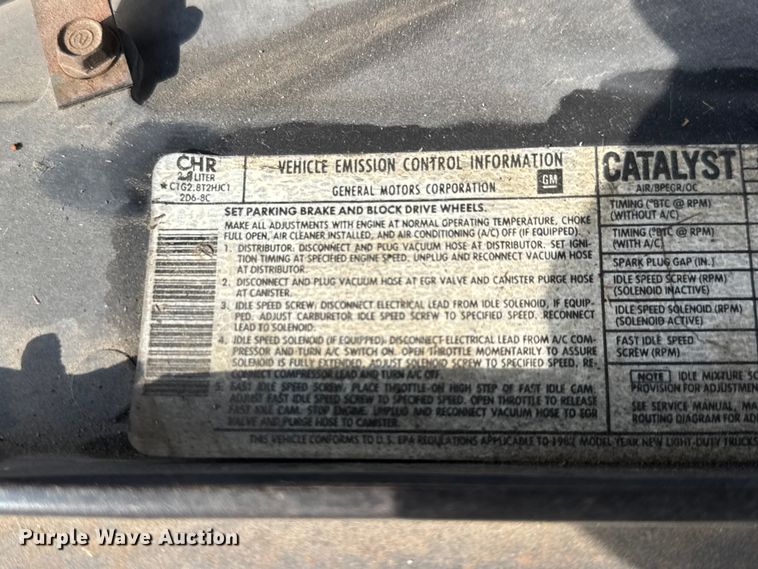 image for item NA9303 1982 Chevrolet S10 pickup truck