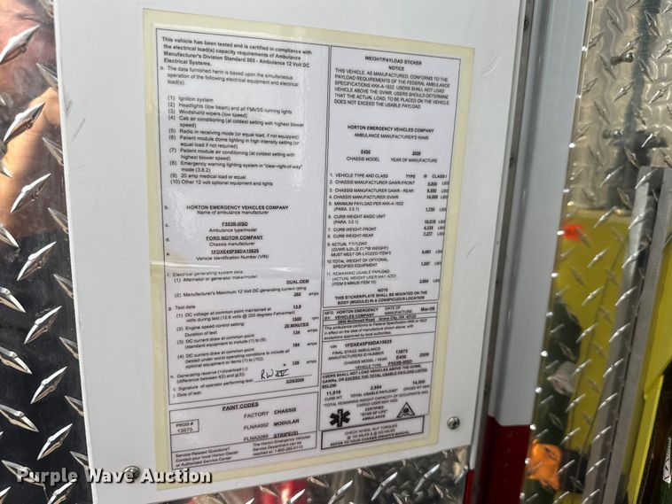 image for item NA9310 2009 Ford E450 ambulance