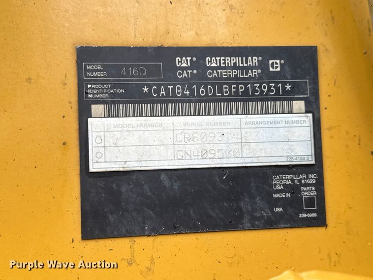 image for item NA9351 2004 Caterpillar 416D backhoe