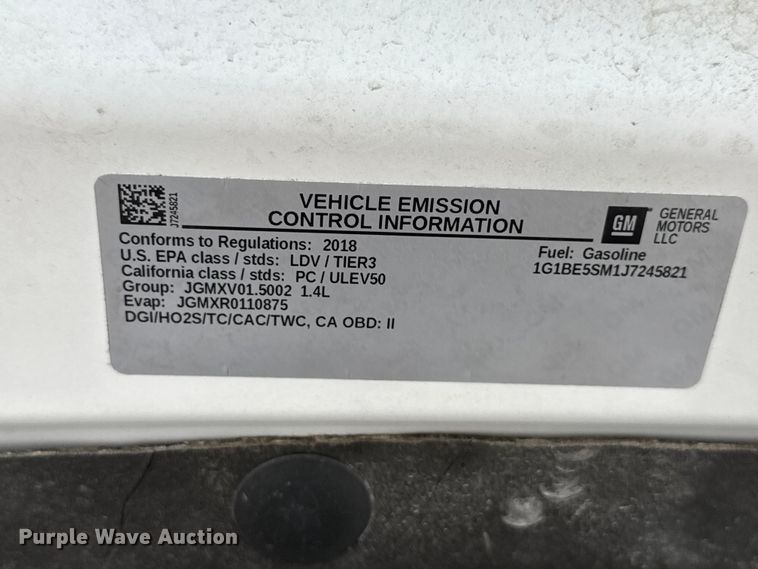 image for item ND9480 2018 Chevrolet Cruze 