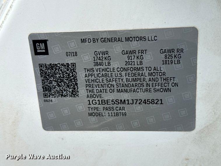 image for item ND9480 2018 Chevrolet Cruze 